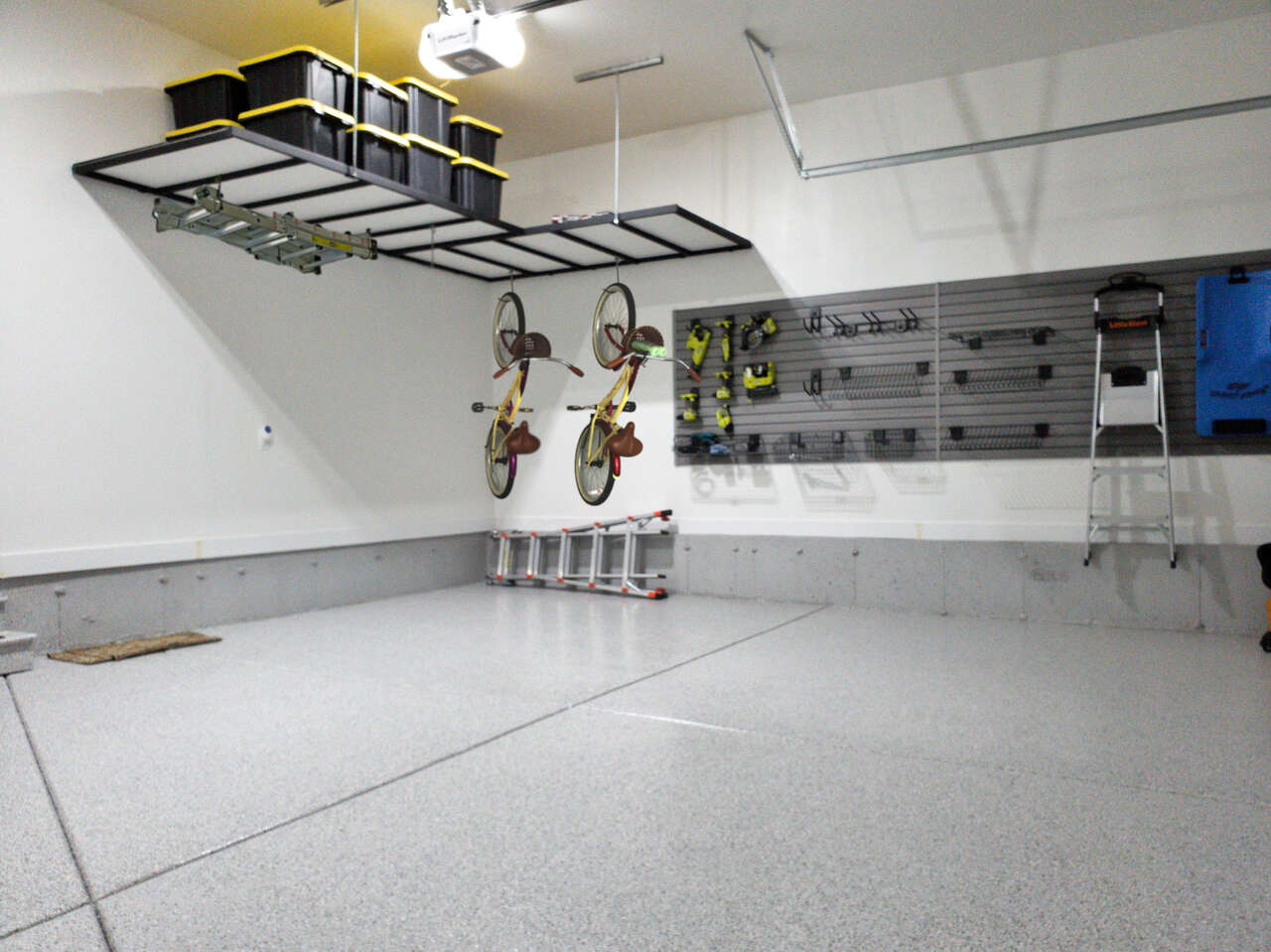 Overhead shelving, 1000lbs capacity welded steel