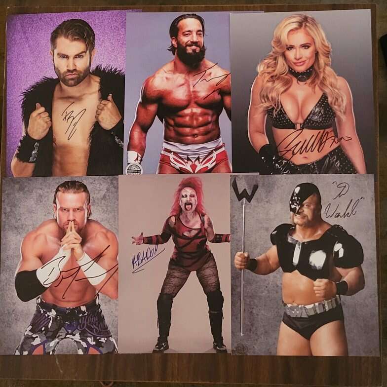 Lot of wwe aew pro wrestling autographs