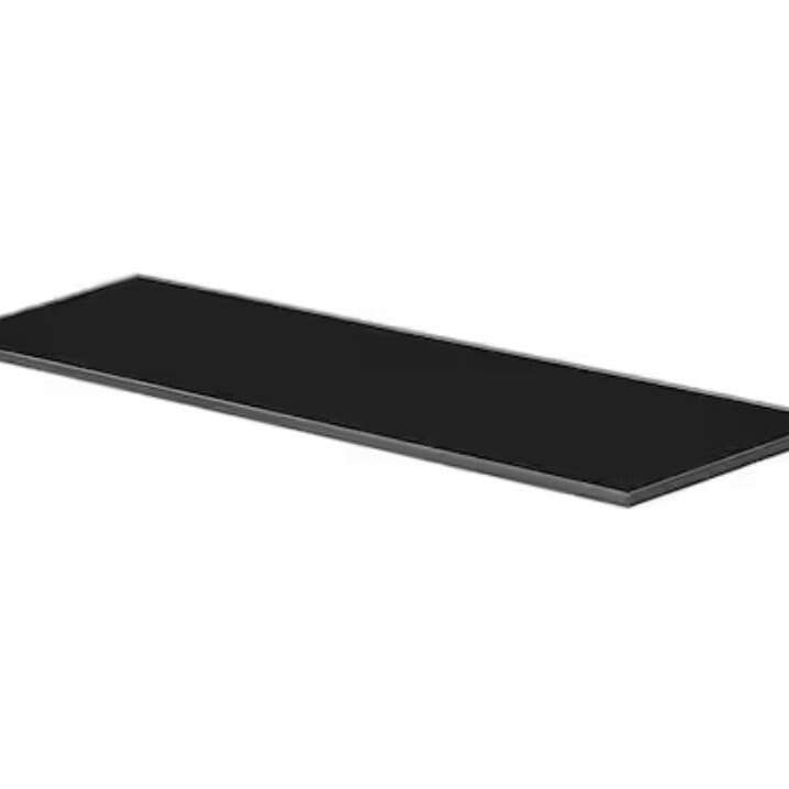 3 44" black glass shelves