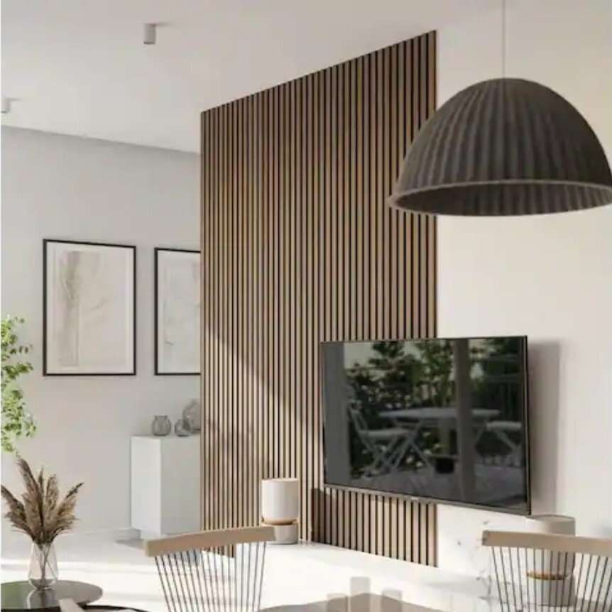 Acoustic Vinyl Wall Siding in Light Walnut Color