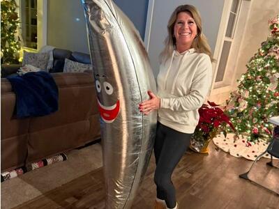 75 Inflatable Silver Banana 15 Available