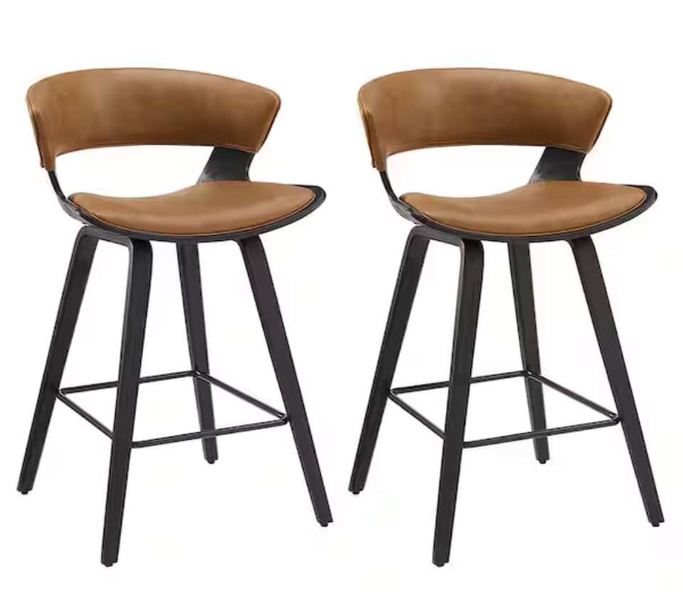 2 NEW Brown Faux Leather Counter Stools