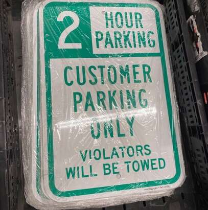 2 Hour Parking Customer Only Metal Sign NEW
