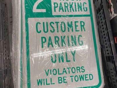 2 Hour Parking Customer Only Metal Sign NEW