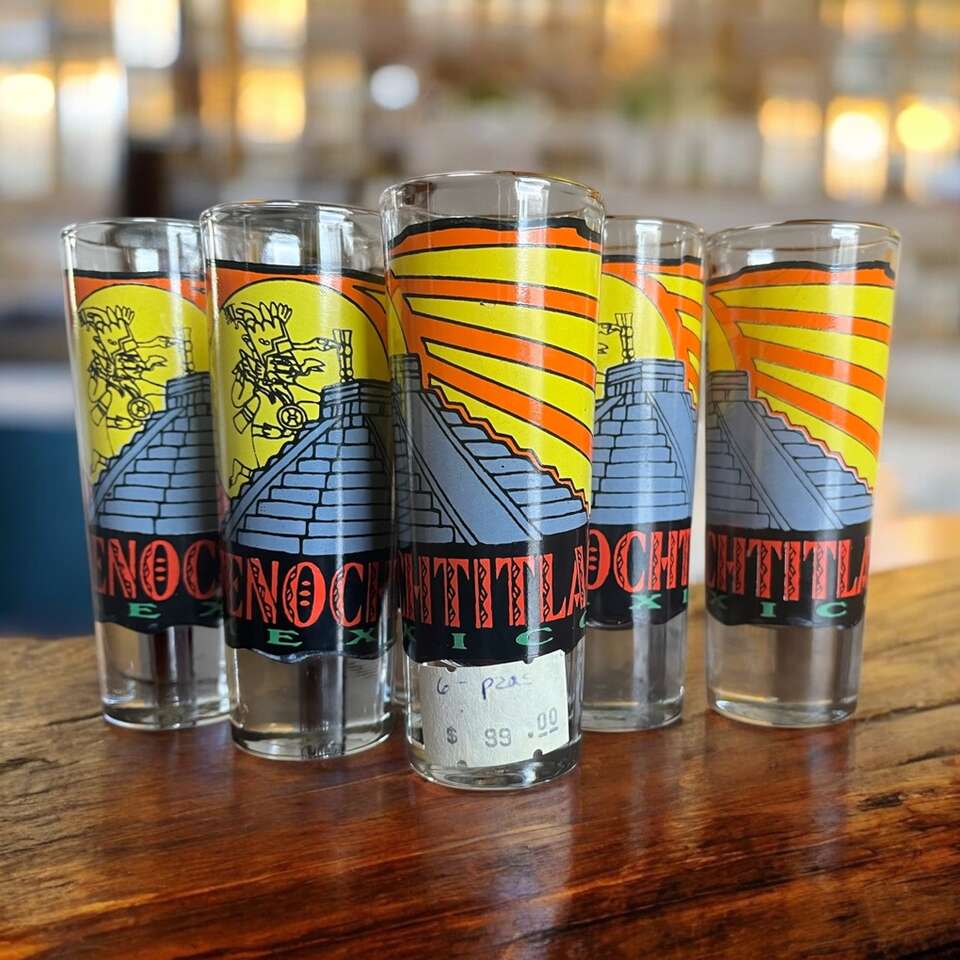 6 Pc Tall Shot Glass Set - Tenochtitlan Mexico