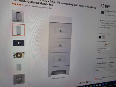 Delridge 12 in. W x 15 in. D x 29 in. H Freestanding Bath Vanity in Pearl Gray with White Cultured Marble Top