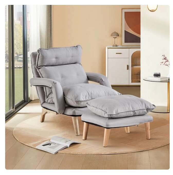 Living Room Accent Chair with Ottoman