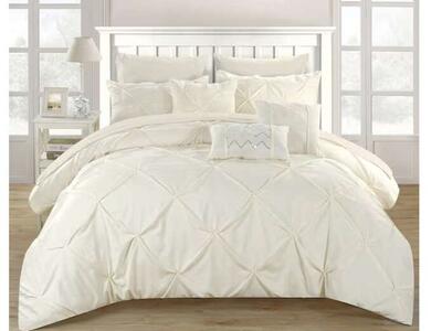 Chic Home Design Hannah 10-Piece Beige Queen Comforter Set