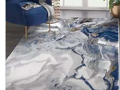 Abani Regal REG140A Abstract Grey Blue Area Rug 7'9" X 10'2"