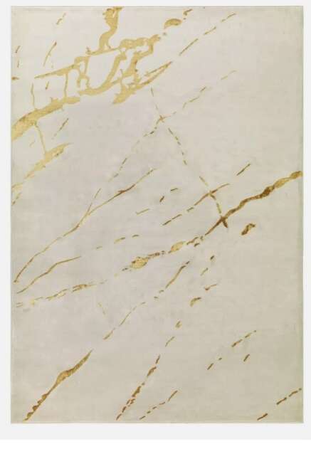 Antep Rugs Babil Gold 8x10 Marble Abstract Modern Indoor Area Rug (Beige, 7'1...