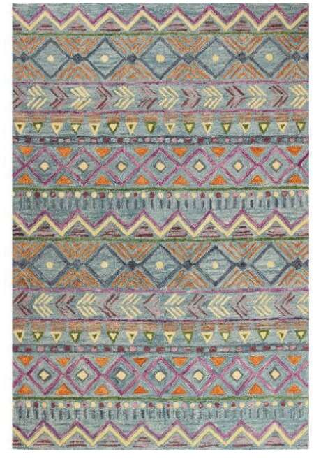 Bashian R131-TE-76X96-AL117 7 ft. 6 in. x 9 ft. 6 in. Valencia Transitional 100 Percentage Wool Hand Tufted Rug