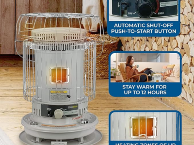 Sengoku 23,500 BTU KeroHeat Efficient Portable Indoor and Outdoor Kerosene Space Heater with Automatic Safety Shut Off, White