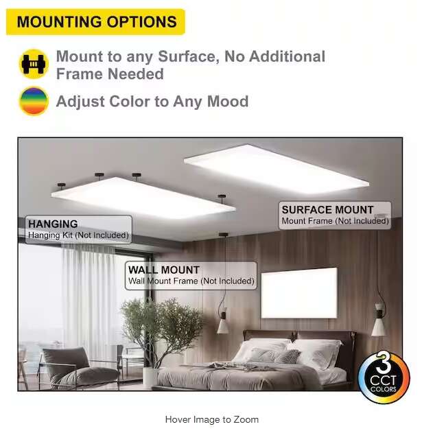 5 STAR Ceiling 1 ft. x 4 ft. LED Thin Flush Surface Mount Panel