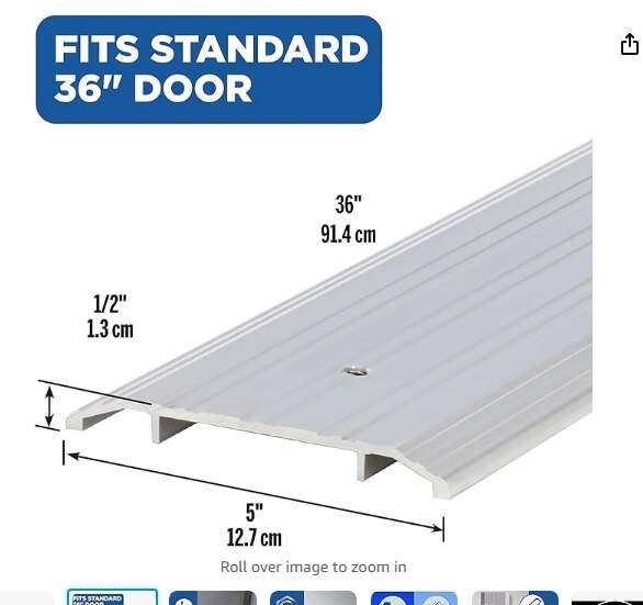 68320 Aluminum Commercial Flat-Profile Threshold(5 in. x 1/2 in. x 36 in.)