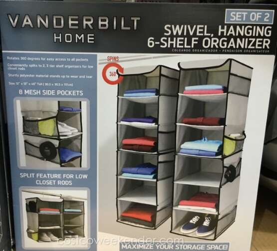 Vanderbilt Home Swivel Hanging 6-Shelf Organizer