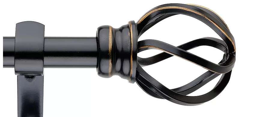 Cage Adjustable 5/8" Curtain Rod Set 36/72 INCH