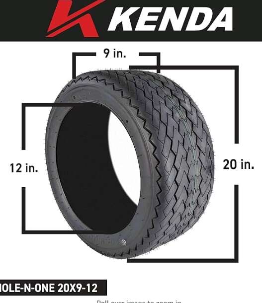 3 Kenda 20x9-12 Hole-N-1 Tubeless Replacement Golf Cart Turf Tires