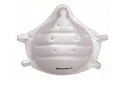 Honeywell N95 Disposable Respirator: Dual, Non-Adj, Molded Nose Bridge, Std, White, Universal Mask Size, 20 PK