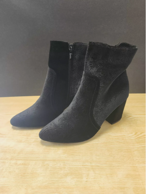 Kaptene Women's Black Suede Kayla 01 Pointed Toe Booties Sizes: 6, 7, 9