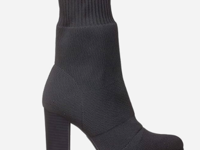 Kaptene Hannah-01 Womens Tall Chunky Heel Knitted High Cut Booties Sizes: 6, 9, 10