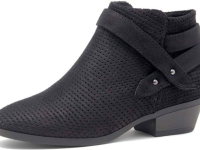 Kaptene Zarella Women's Western Heel Round Toe Slip on Booties, Size 7 Black