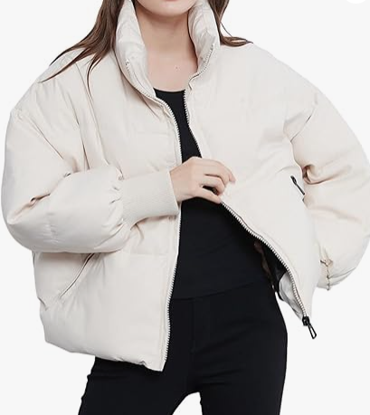 Women’s Winter Cropped Puffer Jacket Coat Short Warm Quilted Jacket