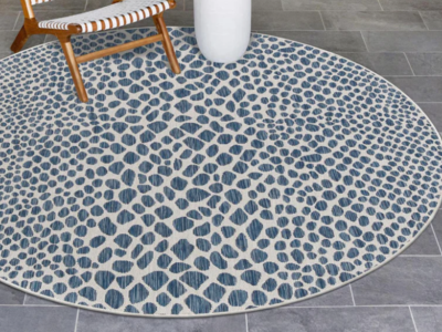 Jill Zarin Cape Town Blue OVAL 7.10x10 Indoor/Outdoor Rug