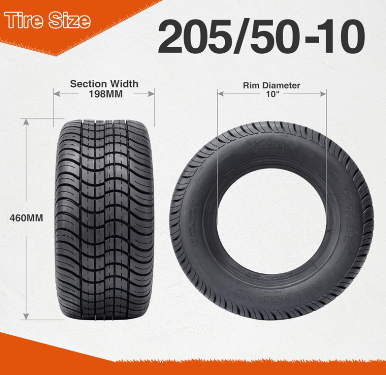 RHOX RXLP 205/50-10 Golf Cart Low Profile Tire