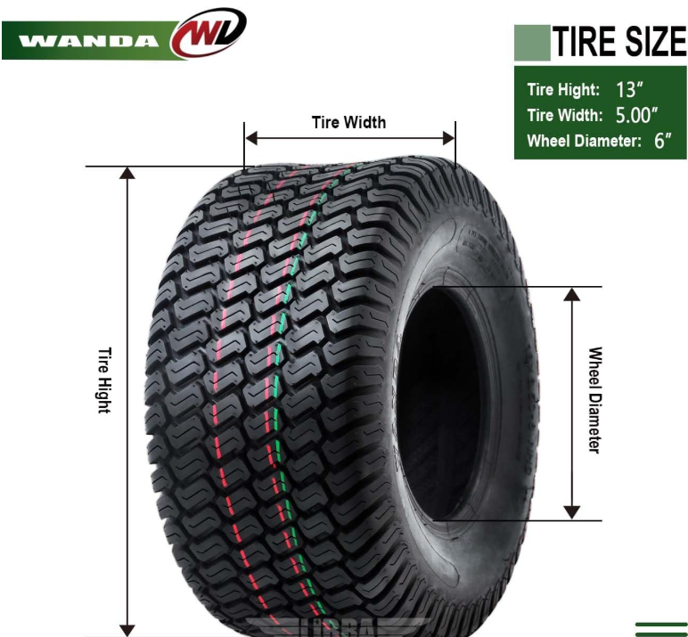 Wanda 13X5-6 P332 52A3 B Lawn & Garden Tire