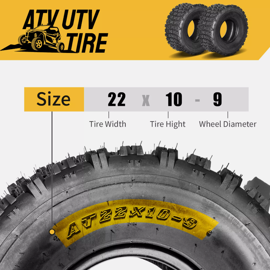 Millionparts 22x10-9 P336 Fits ATV Tread Depth (in) 0.571 Tire