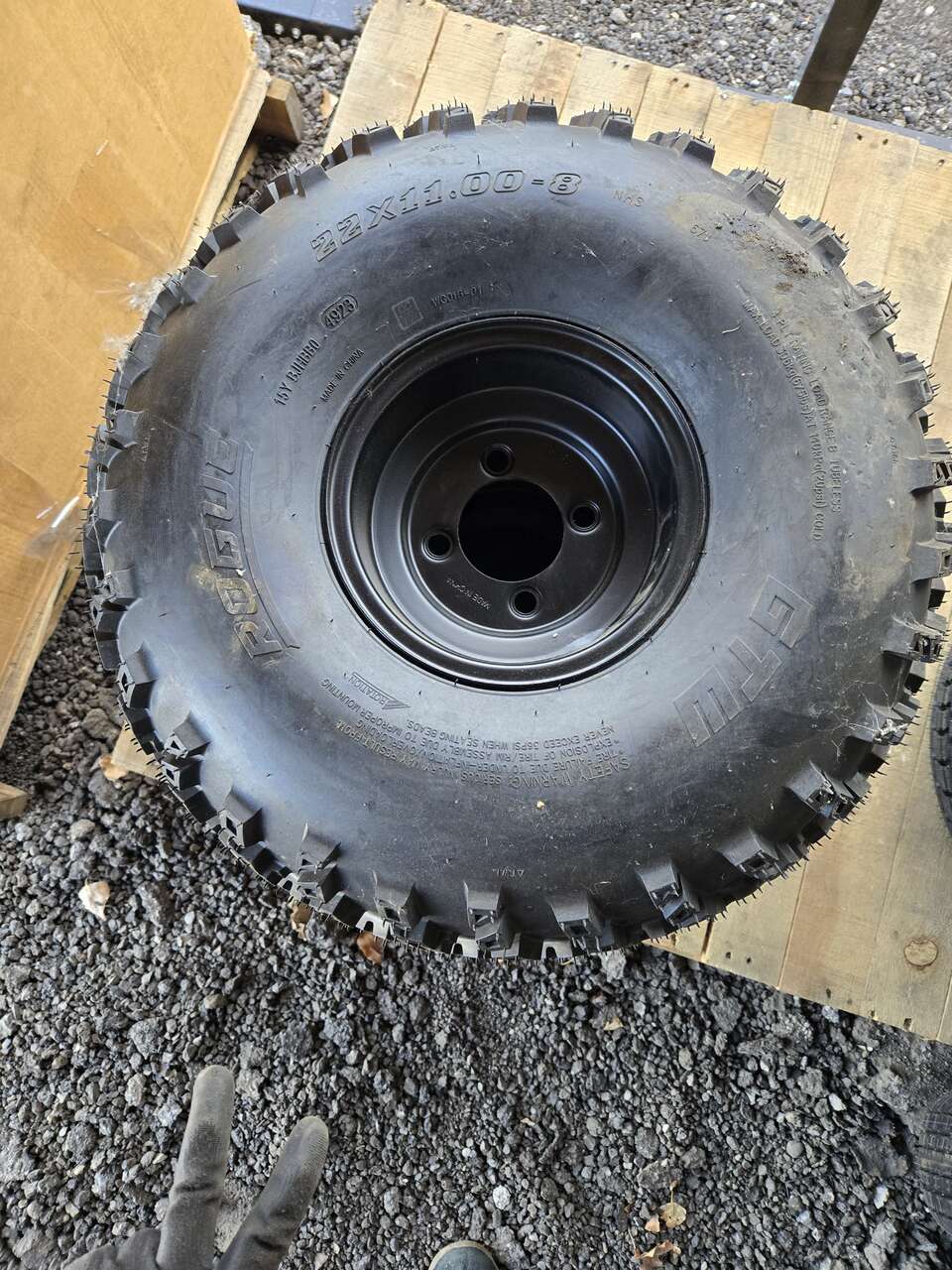 2 GTW Rogue 22x11-8 Golf Cart Tires on Black Wheels