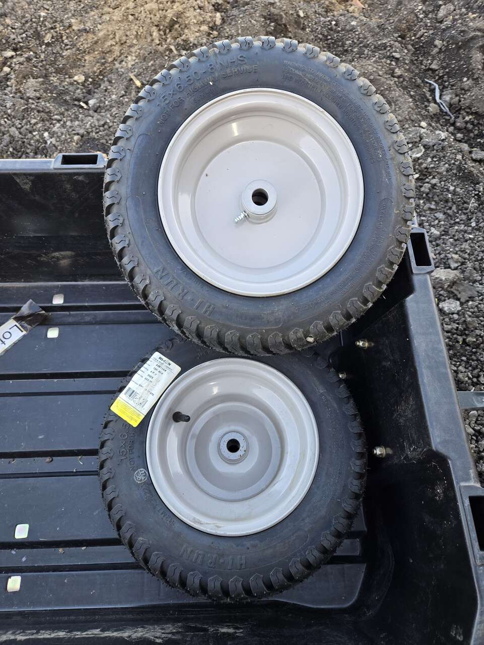 2 HI-RUN 15X6.50-8 Lawn/Garden Riding Mower Wheels and Tires