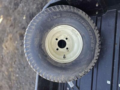 Grassmaster 20x10-6 Tire on Off-White Steel 4 Lug Wheel