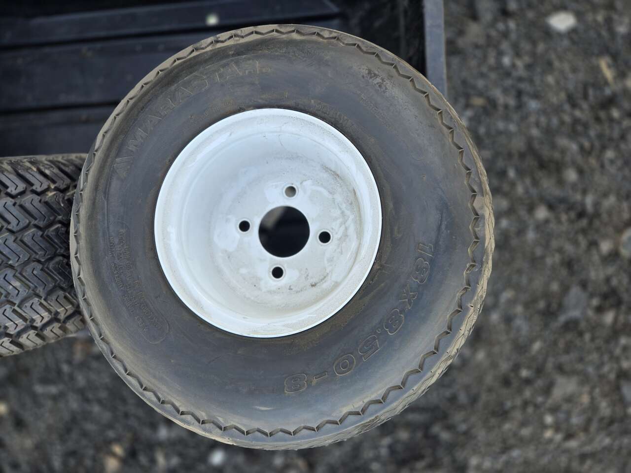 Marastar 18X8.5-8 Golf Cart Tire and White Wheel