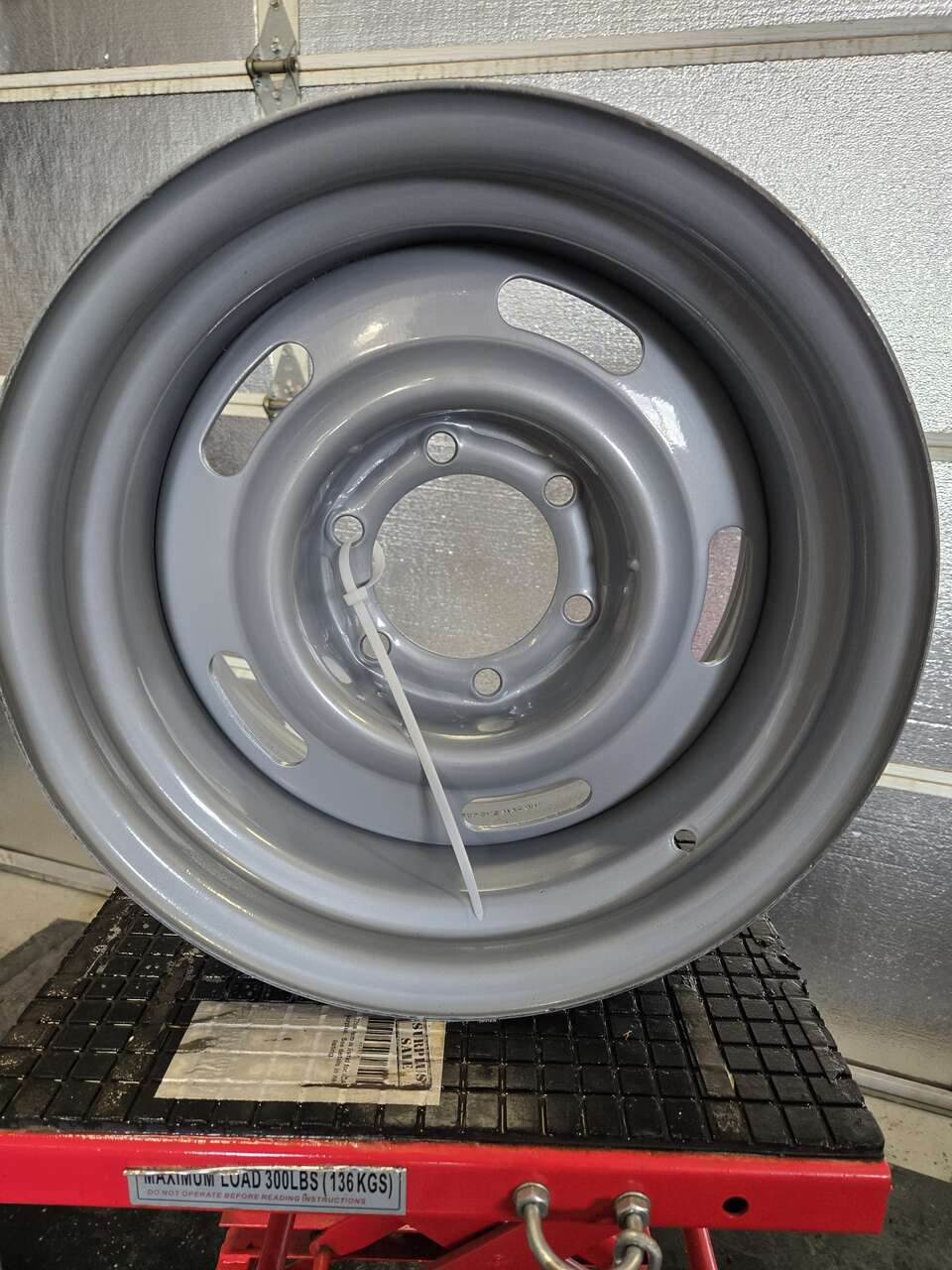 Grey Slotted Steel Wheel HM-VW SAE J2530 DOT T2100lbx 15X8J MAX Tire 29.1in