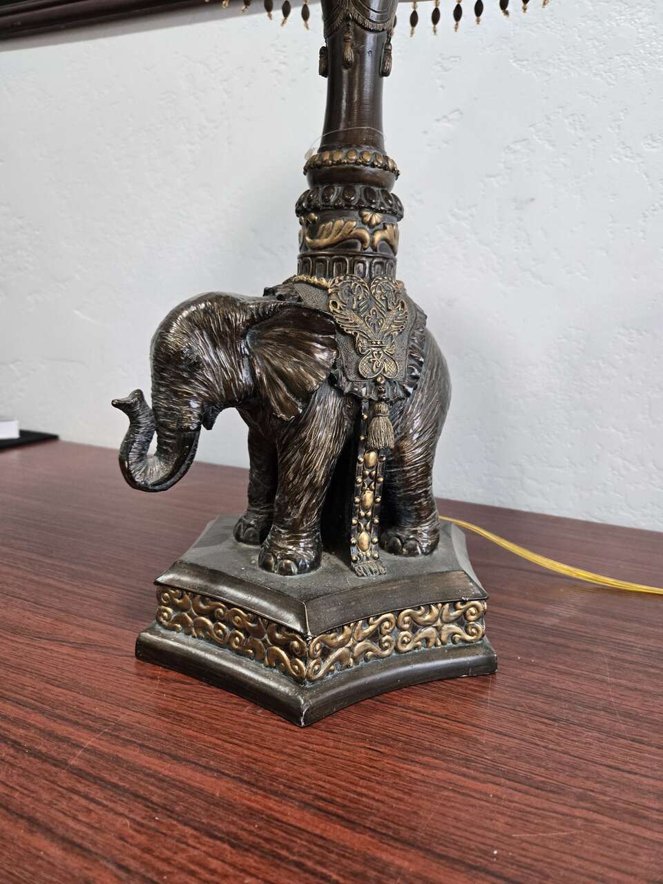 Wooden Elephant Lamp