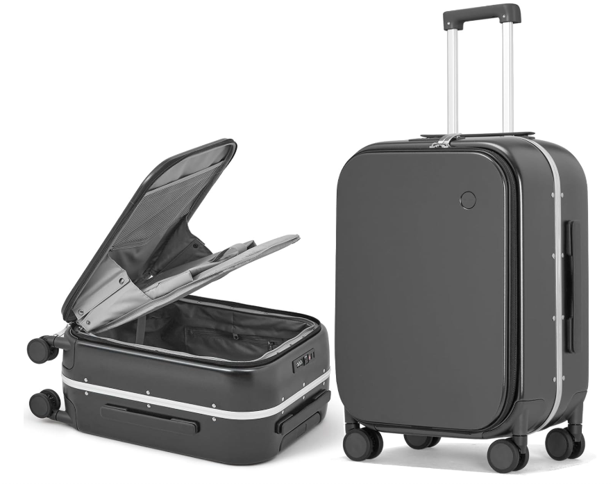 Mixi Luggage Suitcase with Spinner Wheels, 18'' Rock Gray
