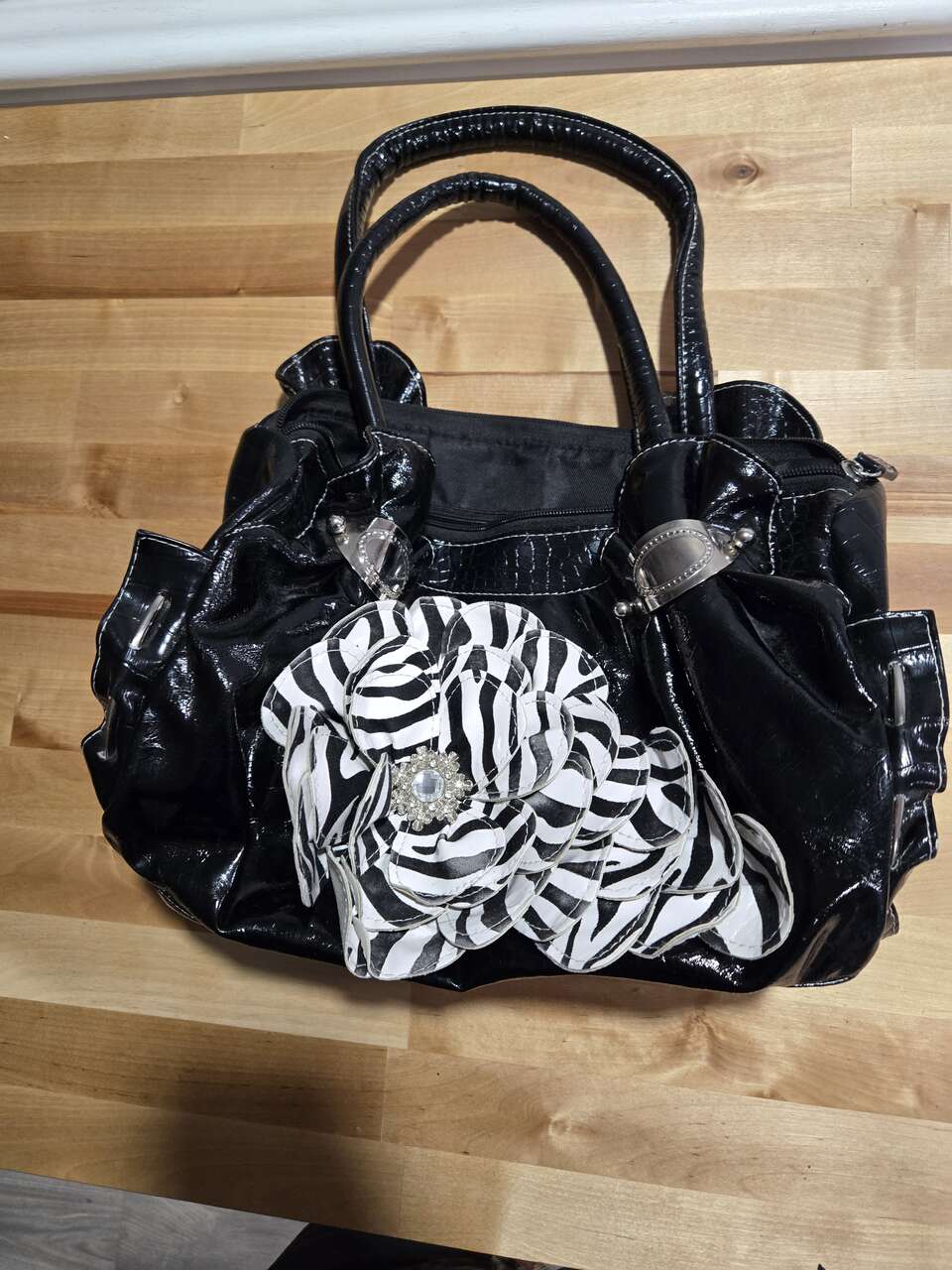 Y2K Flower Zebra Purse