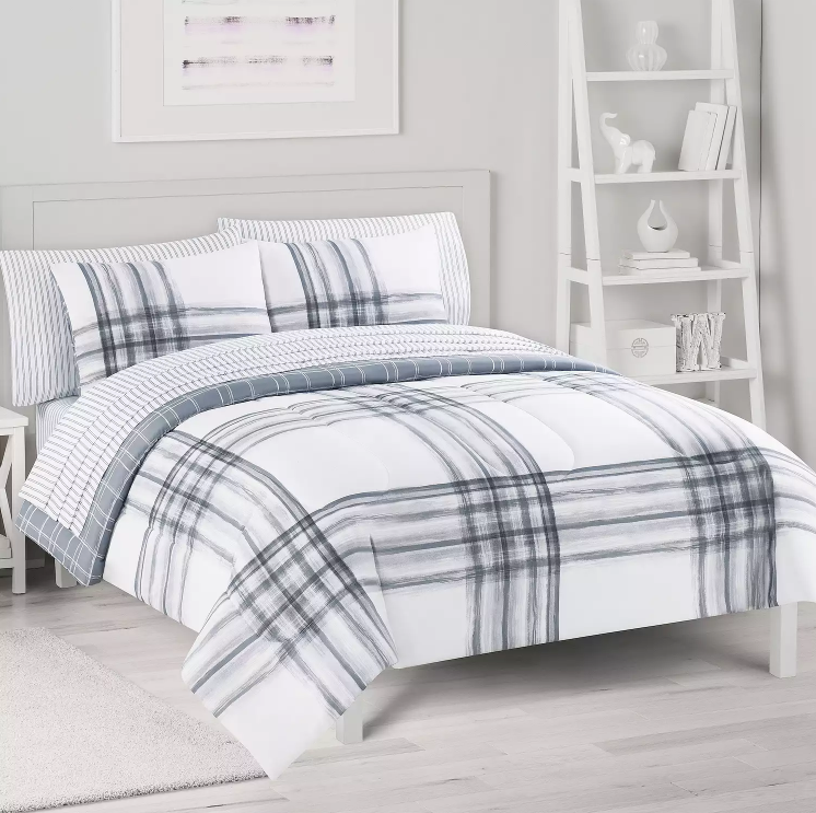 The Big One Landon Plaid Reversible Comforter Set with Sheets