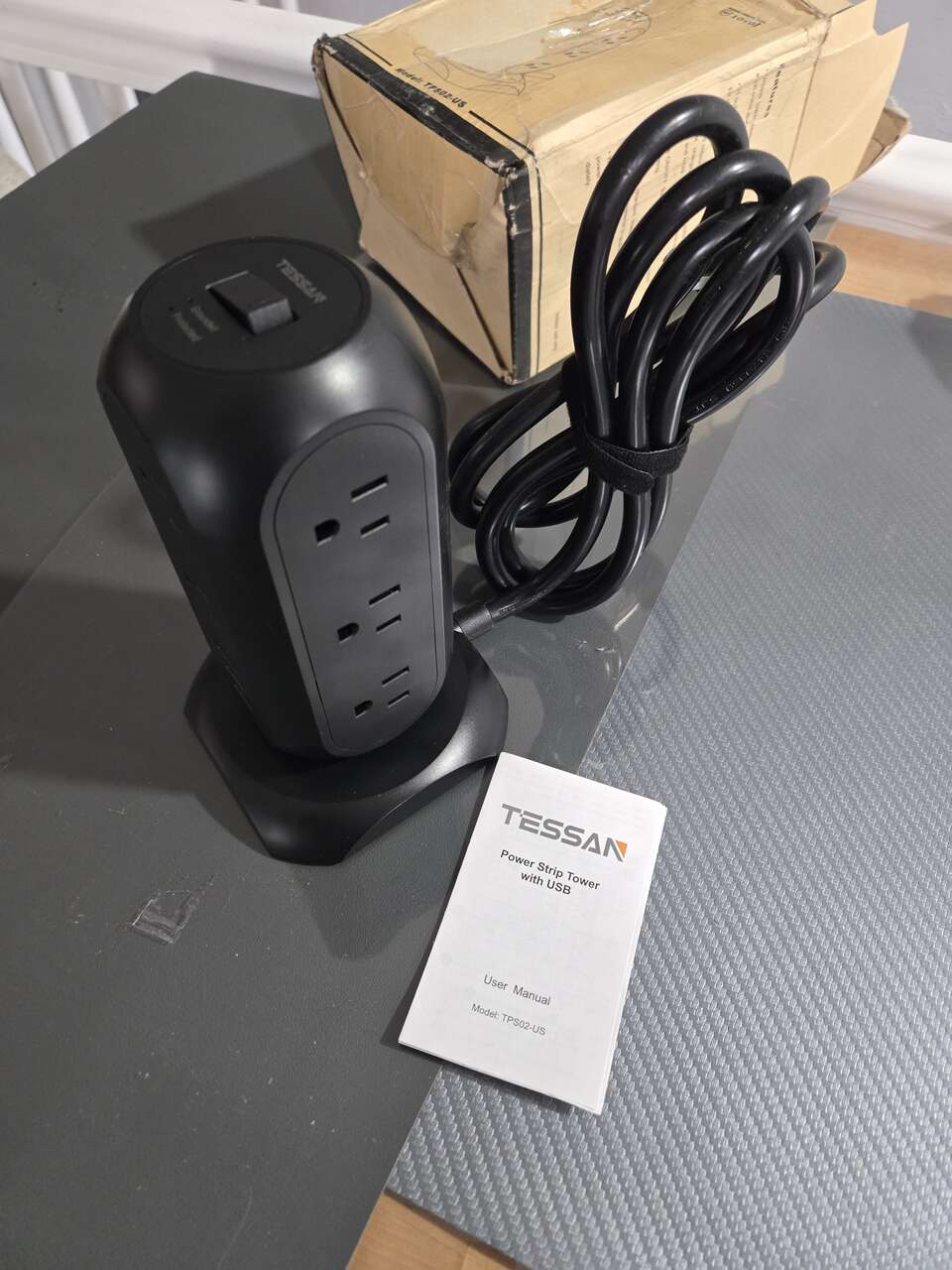 TESSAN Surge Protector Power Strip Tower with 3 USB Ports 11 Outlets