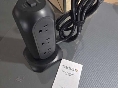 TESSAN Surge Protector Power Strip Tower with 3 USB Ports 11 Outlets