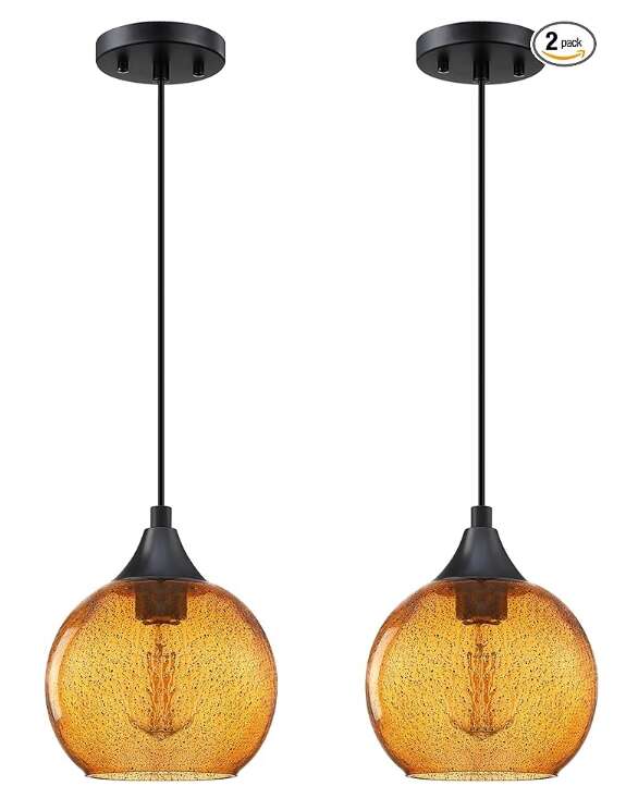 2 Hanging Indoor Kitchen Island Pendant Lights 6.3"