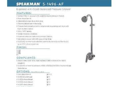 Speakman S-1496-AF Sentinel Mark II Shower Valve Combination with Cross Handle Indoor/Outdoor