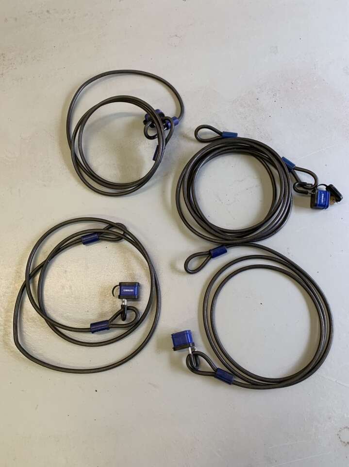 STEEL CABLES LOOPED ENDS W/LOCKS