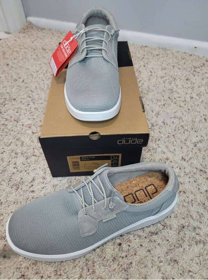 SZ 10 New Hey Dude Brixton Shoe Shale Basal Gray