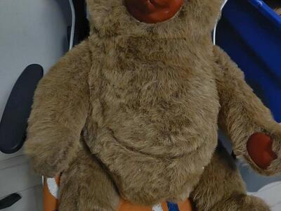 Robert Raikes Vintage Tyrone 1986 Big Heavy Collectible BEAR Doll 32 Inch Tall