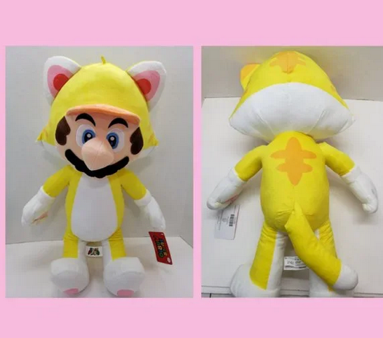 NWT Large 24" Super Mario 3D World Yellow Cat Suit Giant Plush Nintendo