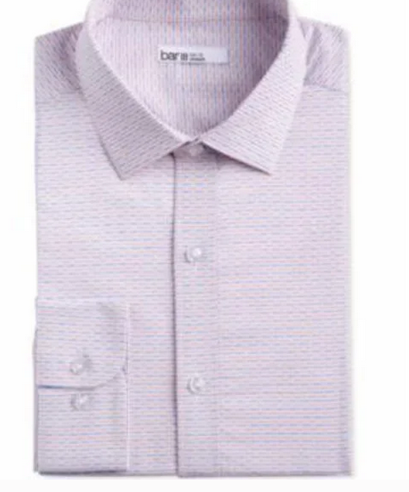 NWT Bar III Mens Dress Textured Shirt Slim Fit Stretch White Blue Rust Sz XL