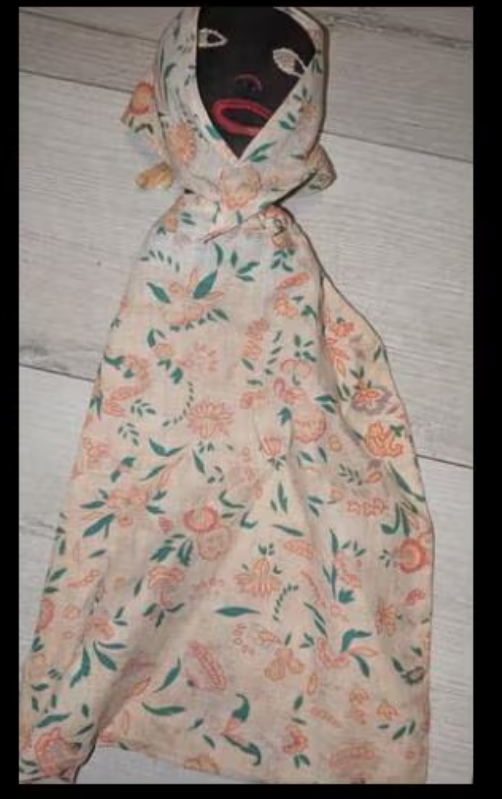 Antique Beautiful Vintage Hand Made Folk Art Rag Doll / 18 Inch Black Americana Doll