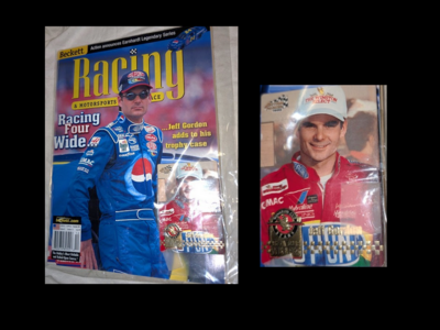 Vintage 2001 Racing & Motorsports Jeff Gordan Magazine & Collectors Card New Condition